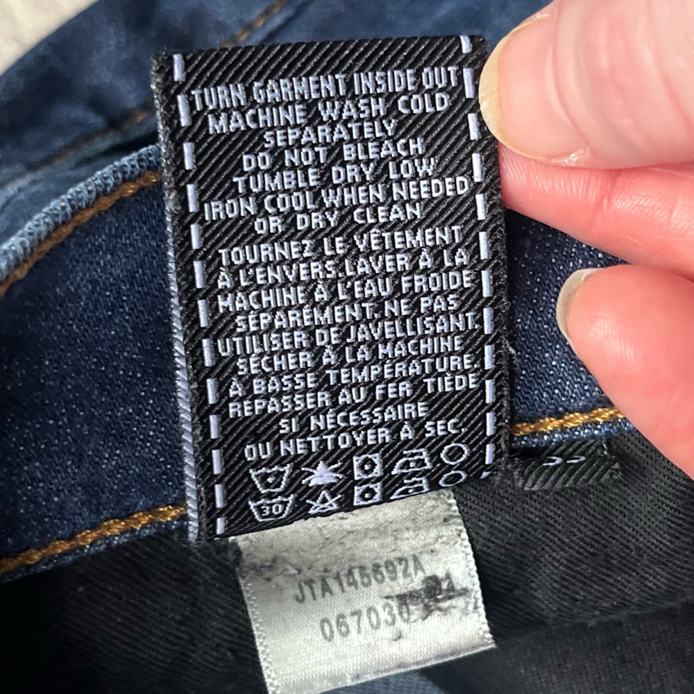 7 For All Mankind Dark Blue Straight Leg Jeans, 33 x 32 - Picture 7 of 12
